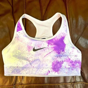 Nike Purple and White Sports Bra